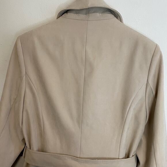 Burberrys Women's Trench Coat Vintage Novacek Lined Cream Tan Large Belted - Picture 8 of 14